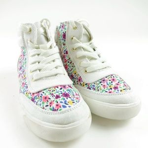 GAP Girls High Top Zip Up Floral Sneakers R1S2